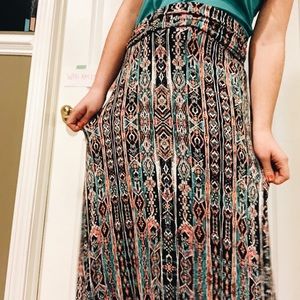 Tribal Print Maxi Skirt